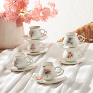 Botanik 6 Kişilik Kahve Fincan Takımı 80 ml