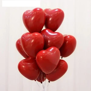 Lateks Kırmızı Kalp Balon  30CM 10'lu Paket