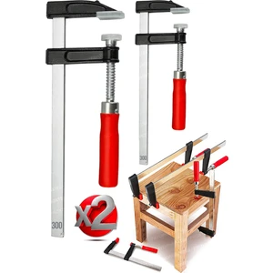 Premium Kalite 2 Adet 300 mm F Tipi Ahşap Çelik Mobilyacı Mengene Kıskaç İşkencesi 2X300