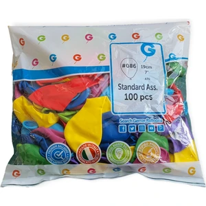 7'' (19CM) Renkli Lateks Balon 100'LÜ Paket
