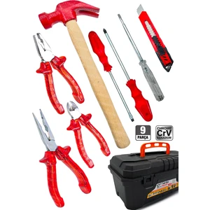 10 Pcs Full Takım El Aleti Kiti Pense Kombin 3 Metre Çekiç Yıldız Düz Tamir Kiti