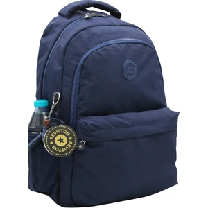 Krinkıl Su Geçirmez Kumaş Unisex Lacivert Okul Sırt Çantası 2200 Siyah