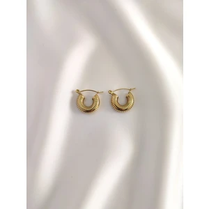 Paslanmaz Çelik Kadın Gold Salyangoz Boru Model Halka Küpe