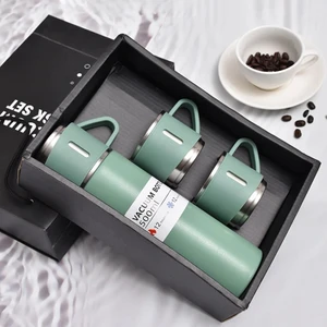 Paslanmaz Çelik Termos Set Yeşil 500 ml