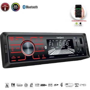 Oto Teyp 4X50W Bt/2xusb/sd/fm/aux Mobil Aplikasyon Harward HR-MX654