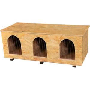 Lüx Ahşap Kedi Kulübesi, Suya ve Soğuğa Dayanıklı, Üç Bölmeli (Combo) 92X41X36 Cm, Pvc Rüzgar Siperi, Sokak ve Ev Kedileri Için Dış ve Iç Mekan Kedi Evi. Hct-Seco-Np