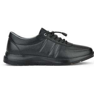 Ziya, Erkek Hakiki Deri Sneaker 1311013 S08 Siyah