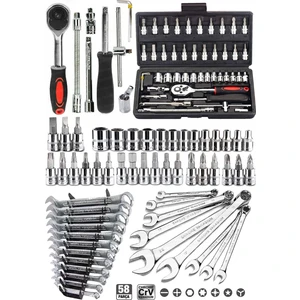 65  Parça 53 Mini Lokma Takımı Otomatik Cırcırlı 1/4" 12 Parça Kombine Açık Ağız-Yıldız Anahtar Takım