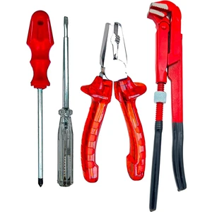 Yüksek Kalite Pense, Maşalı Boru Anahtarı, Kontrol Kalemi, Yıldız  4 Parça Set