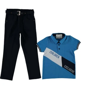 Başak Çocuk Giyim Bcg 327620 Children Nakış Detaylı Lakost Tk - Mavi - 7-8 Yaş