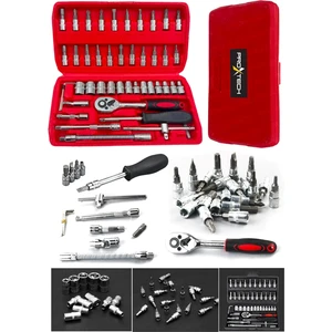 46 Parça Mini Lokma Takımı Otomatik Cırcırlı 1/4" Wrench Set Yüksek Kalite Kombinasyon Alet Seti
