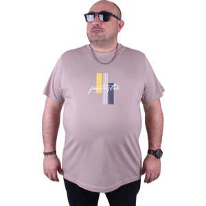 Moc Grande Mocgrande Büyük Beden Erkek Sıfır Yaka Tişört Fantastic 23121 Toprak