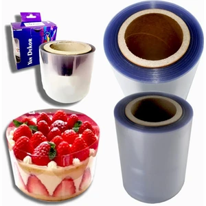 Agn Store Şeffaf Desensiz Pasta Yan Dekor Film Jelatin-Krema Tutucu Transfer Jelatin 9 cm - 25 mt