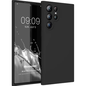 Matte Silicone Samsung Galaxy S23 Ultra Kılıf Siyah
