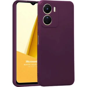 Matte Silicone Vivo Y16 Kılıf Mor