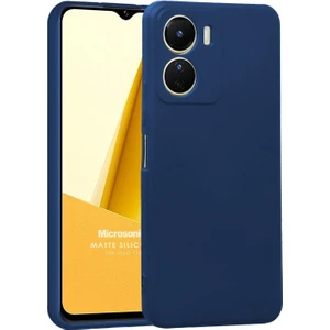 Matte Silicone Vivo Y16 Kılıf Lacivert