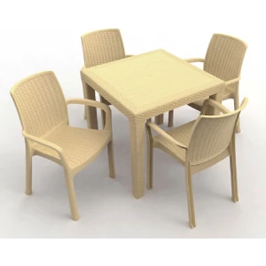 Efes 4’lü Set (4 Sandalye+1 Masa) Camsız Orjinal Ürün Bahçe, Balkon