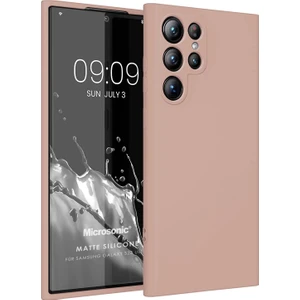 Matte Silicone Samsung Galaxy S23 Ultra Kılıf Rose Gold