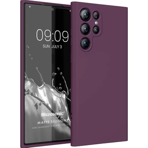 Matte Silicone Samsung Galaxy S23 Ultra Kılıf Mor