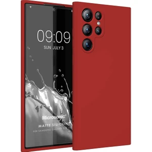 Matte Silicone Samsung Galaxy S23 Ultra Kılıf Kırmızı