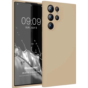 Matte Silicone Samsung Galaxy S23 Ultra Kılıf Gold