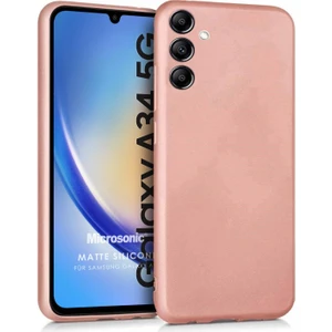 Matte Silicone A34 Kılıf Rose Gold