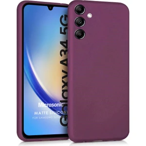 Matte Silicone A34 Kılıf Mor