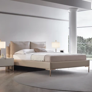 Enza Home Legato Çift Kişilik Başlıklı Karyola 2'li Set,suni Deri - Krem