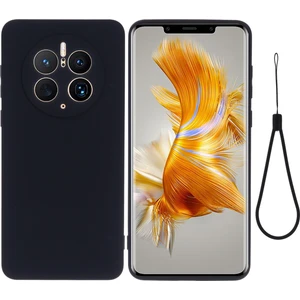 Lr Joyful Huawei Mate Için 50 Pro 4g Esnek Sıvı Silikon Koruyucu Telefon Kılıfı Yumuşak Fiber Astar Anti Dust Telefon Kılıfı Kayışlı (Yurt Dışından)