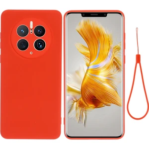Lr Joyful Huawei Mate Için 50 Pro 4g Esnek Sıvı Silikon Koruyucu Telefon Kılıfı Yumuşak Fiber Astar Anti Dust Telefon Kılıfı Kayışlı (Yurt Dışından)