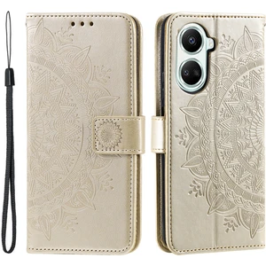Lr Joyful Huawei Nova 10 Se 4g Için Mandala Çiçek Telefon Kılıfı Anti-Drop Cüzdan Stand Kılıfı Strap ile (Yurt Dışından)