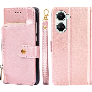 Lr Joyful Huawei Nova Için 10 Se 4g Zipper Cep Telefonu Stand Pu Deri + Tpu Cüzdan Koruyucu Kılıf Kullanışlı Kayış (Yurt Dışından)