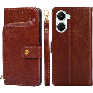 Xshine Huawei Nova Için 10 Se 4g Zipper Cep Telefonu Stand Pu Deri + Tpu Cüzdan Koruyucu Kılıf Kullanışlı Kayış (Yurt Dışından)