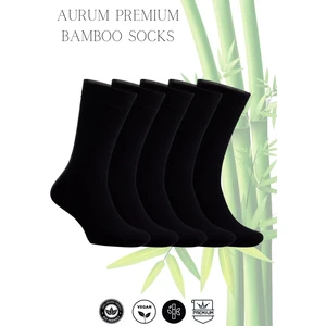 Erkek 5'li Premium Bambu Soket Çorap Dikişsiz - Siyah