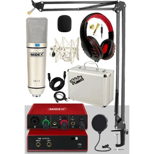 Midex CX1 Mikrofon + GLX-500 PRO Ses Kartı + RS-30 Stereo Kulaklık Kayıt Ekipmanı