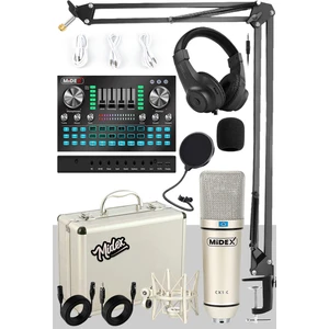 CX1 Diamond Set Efektli Ses Kartı Mikrofon Kulaklık Stand Kayıt Canlı Yayın Seti (PC ve Telefon)