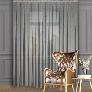 Düz Monaliza (Zırh Zemin) Tül Perde Normal Pile (1'e 2,5 Pile) Dikim Kırık Beyaz