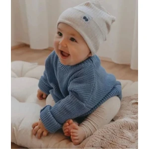 Meriç Bebe Unisex Bebek Çocuk Bisiklet Yaka Extra Esnek Triko Kazak