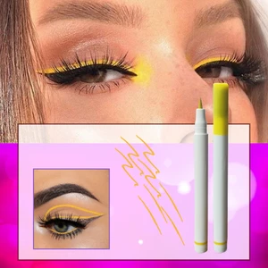 Sarı Ultra Ince Uçlu Likit Kalem Eyeliner Sürülebilir Makyaj Göz Su Geçirmez