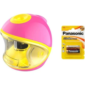 Pilli Otomatik Kalemtraş KR971783 Pembe  + Panasoic 2 Adet Alkaline Power
