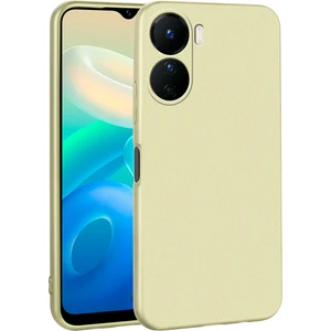 Vivo Y16 Kılıf Kamera Korumalı Premier Mat Silikon Gold