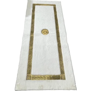 Osmanlı Motifli Gold Varaklı Peluş Halı 80 x 150 cm