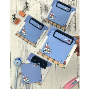 Kağıt Gemi Dükkan Sevimli Hayvan Desenli Mavi Sekreterlik Not Defteri/ Sticky Note / Sticker/ Post-It/  Bullet Journal