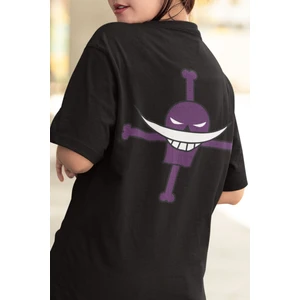 Anime One Piece Ace - Beyaz Sakal Ön - Arka Baskılı Tişört