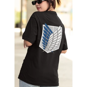 Anime Attack On Titan Ön - Arka Baskılı Tişört