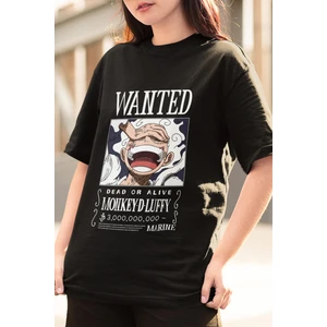 Anime One Piece Luffy Gear 5 Wanted Tişört