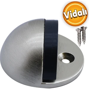 Yarımay Kapı Stoperi Tamponu Vidalı Metal Kapı Stopu Durdurucu Tutucu Saten