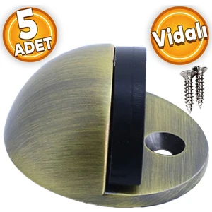 Yarımay Kapı Stoperi Tamponu Vidalı Metal Kapı Stopu Durdurucu Tutucu Mat Antik ( 5 Adet )