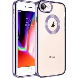 Case 4U Case 4U Apple iPhone Se 2022 / 2020 / 8 / 7 Kılıf Kamera Korumalı Logo Gösteren Omega Kapak Derin Mor
