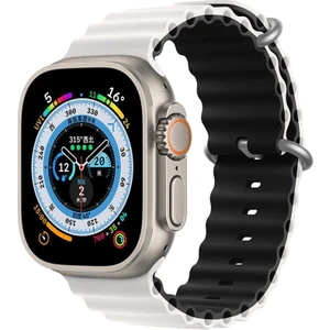 Apple Watch 38 40 41 42 44 45 49 MM Uyumlu Kordon Çift Renkli Ayarlanabilir Titanium Tokalı Şık Ocean Silicone Loop Strap